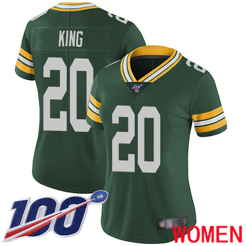 Green Bay Packers Limited Green Women #20 King Kevin Home Jersey Nike NFL 100th Season Vapor Untouchable